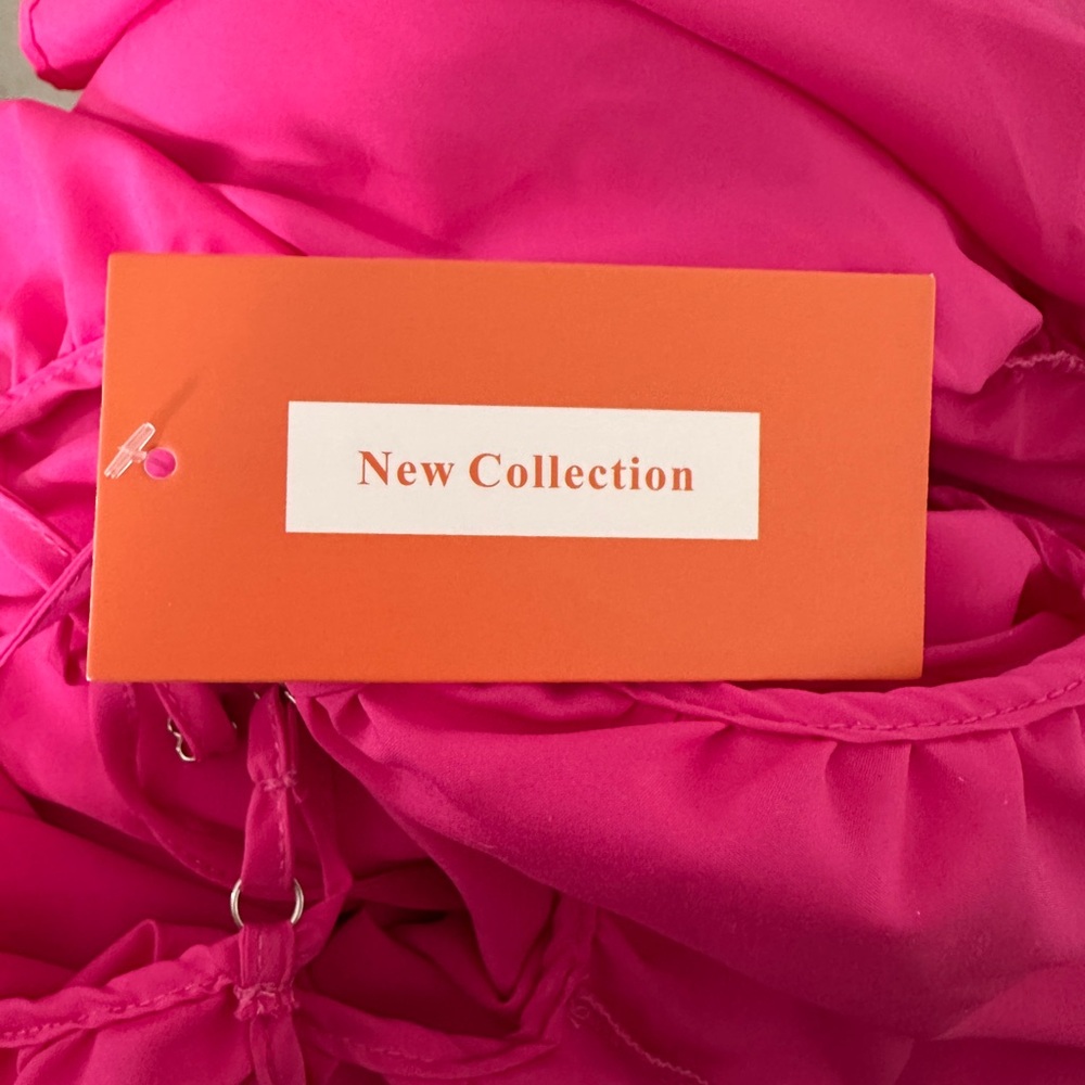Pink Ruffled Tiered Maxi Sundress - Picture 3 of 4